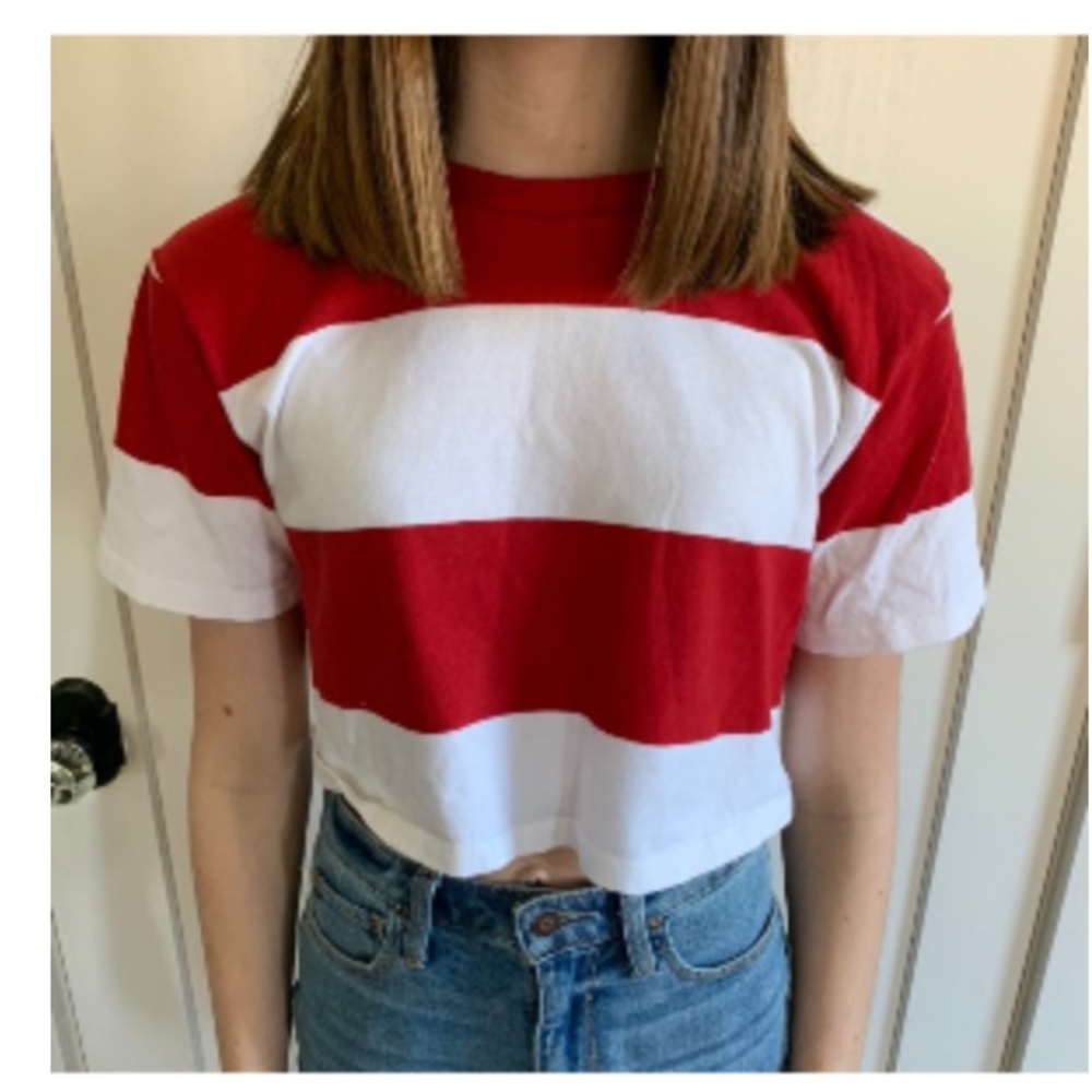 Hollister stripped crop top